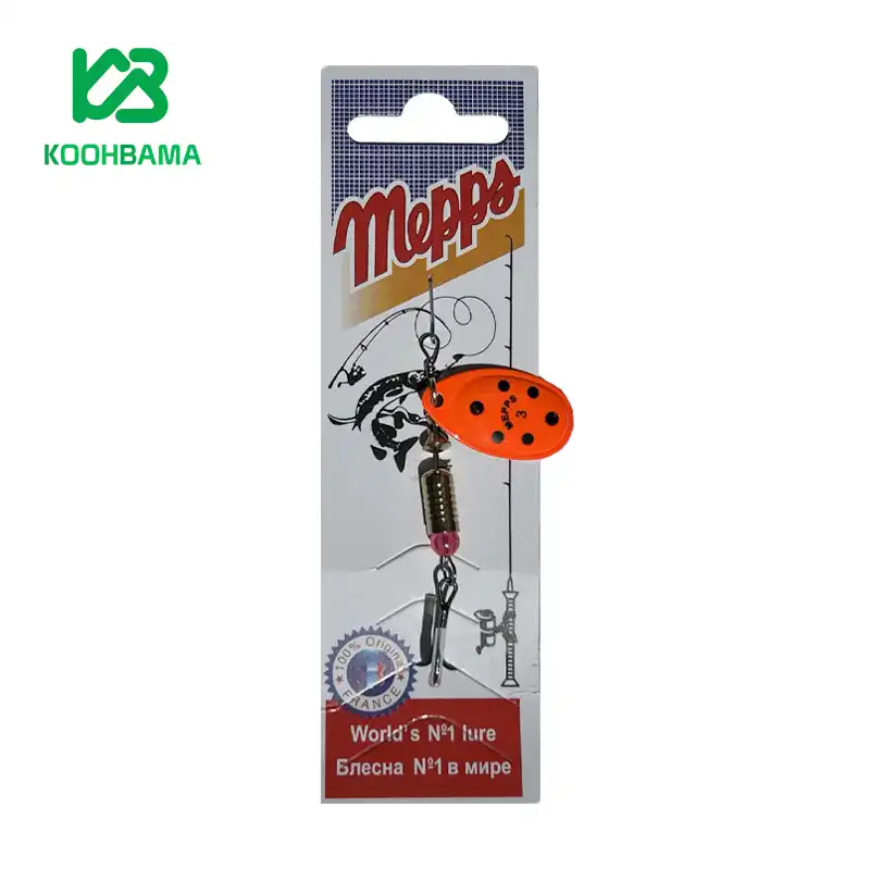 chinese-mepps-orange-lancet-black-spotted-3-1 لانسه چینی طرح مپس نارنجی خال مشکی سایز 3